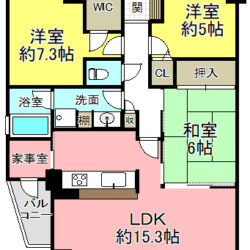 専有面積７７．７０㎡間取